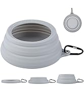 OHMO-Collapsible Dog Water Bowl No Spill from Car Movement(24oz Medium, Ash), Travel Dog Bowls, L...