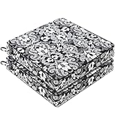 Favoyard Outdoor Chair Cushion 19 x 19 x 3 In Waterproof Pattern Fade Resistant Cushions for Pati...