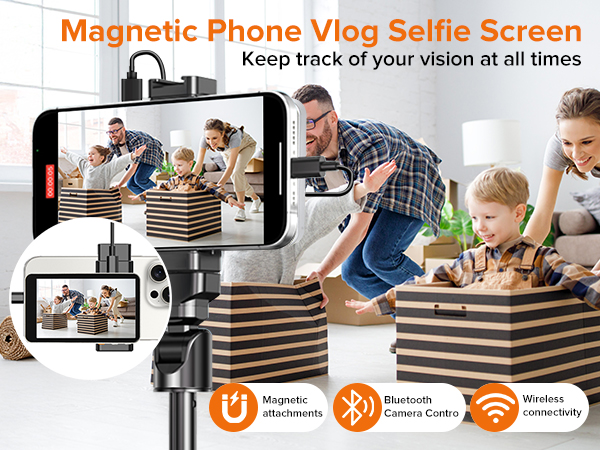 Magnetic Phone Vlog Selfie Monitor Screen