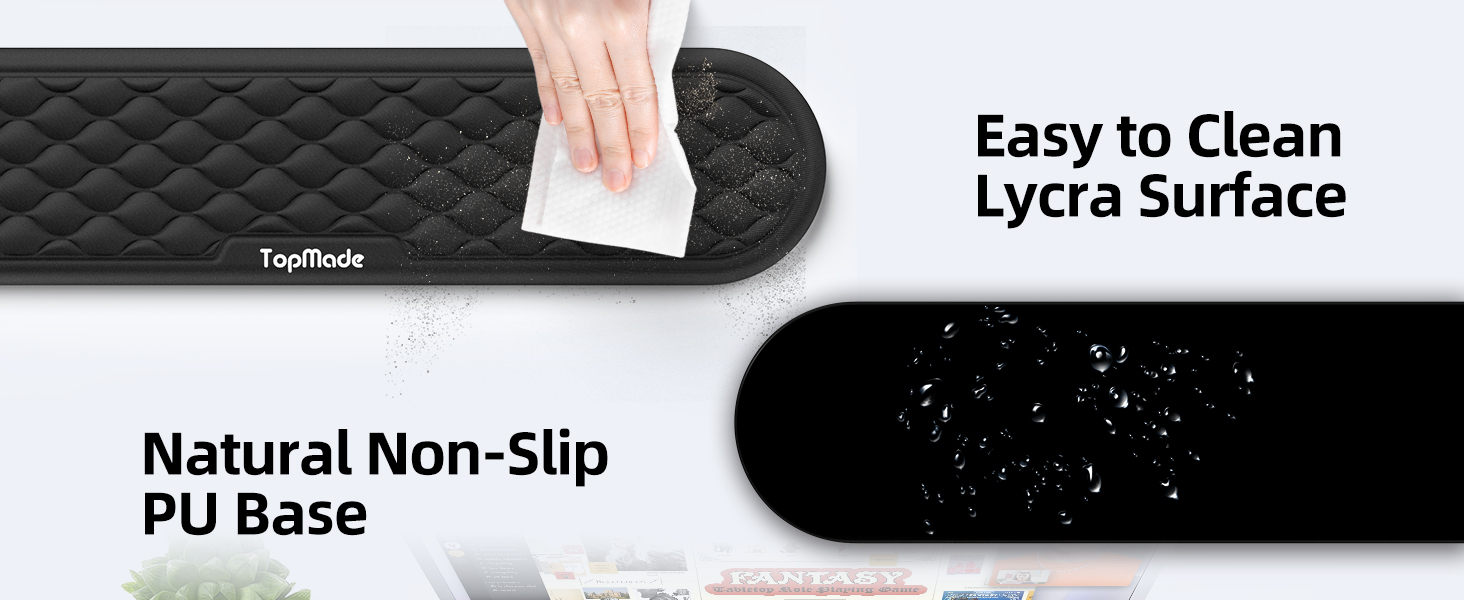 Easy to Clean Lycra Surface Natural Non-Slip PU Base