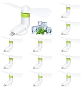 Aeergured Mini Cell Phone Fan 12 Pack, 2-in-1 Fan Compatible for iPhone, iPad, Android Smartphone...