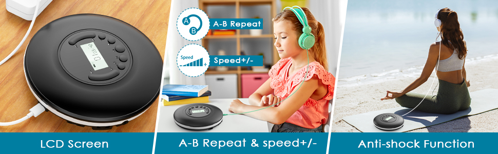 a girl with headphones on a desk