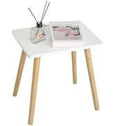 AWASEN Side Table, Small End Accent Table for Living Room Bedroom Office Small Spaces, Modern Whi...