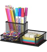 SUPEASY Pen Holder Desk Organizer, Office Supplies Pencil Holder with 3 Compartments, Desk Access...