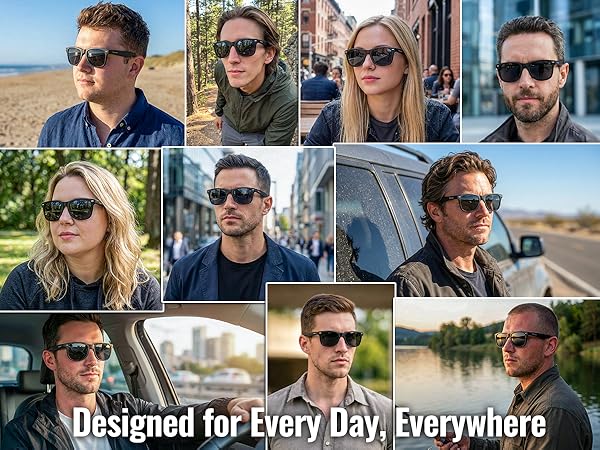 Stylish shades for men at the beach in summer sunlight