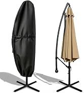 Patio Umbrella Cover for 7.5ft to 11.5ft Cantilever Umbrella - 420D Outdoor Offset Umbrella Cover...