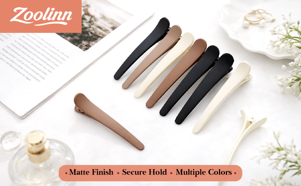 matte finish, secure hold, multiple colors hair clips