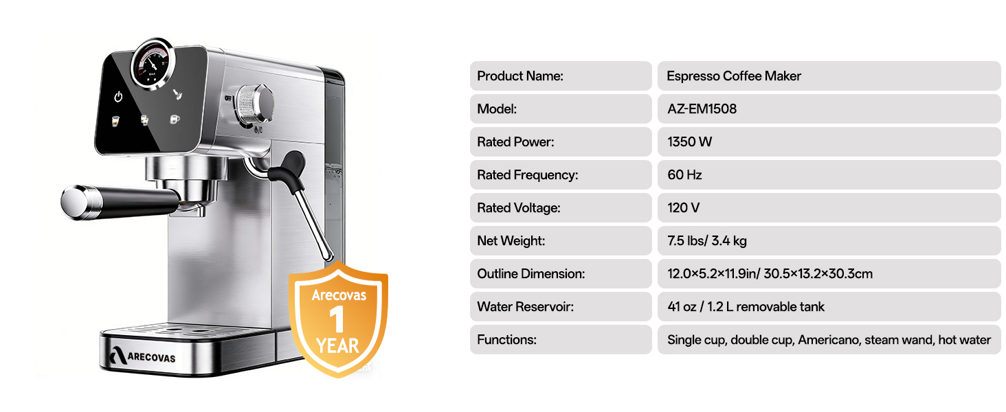 Espresso Coffee Machine 20 Bar for Home Office
