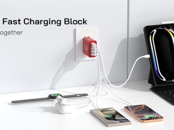 60W 5-Port Fast Charging Block