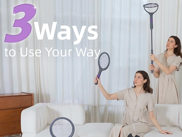 Electric Fly Swatter with Extendable Handle