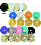 15 PCS Diamond polishing Pads Kit with Backer Pad, Quartz countertop Repair kit, 50-10000 Grit 4 ...