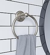 Design House 538355 Calisto Wall-Mounted Towel Ring, Satin Nickel, One Size