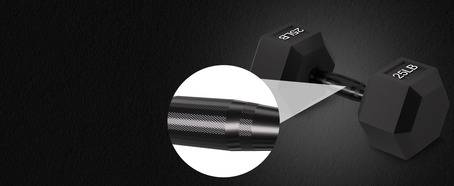 Fitvids Rubber Encased Exercise &amp; Fitness Hex Dumbbell, Hand Weights with Handle, Multiple Sizes