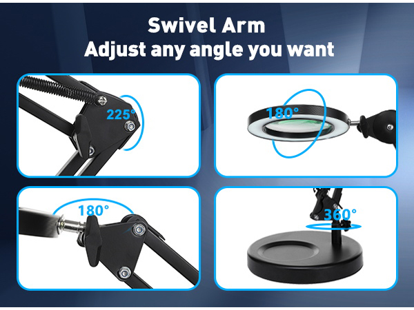 Magnifying Desk Lamp with Clamp