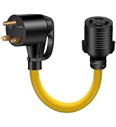 LAZMUMI 30 AMP Generator Transfer Switch Adapter Cord, Heavy Duty STW 10 Gauge NEMA TT-30P Male t...