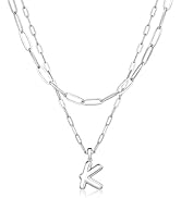 adoyi Early Christmas Gift Ideas for Women Hers Dainty 14K Gold Plated Heart Initial Necklaces La...