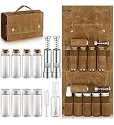 TOBWOLF Camping Spice Kit with 9 Jars, 2 Salt/Pepper Grinders, Portable Spice Bag, Foldable Canva...