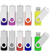 Aiibe 10 Pieces 16 GB USB Flash Drive 16GB USB 2.0 Thumb Drives Bulk Colorful USB Memory Stick Zi...
