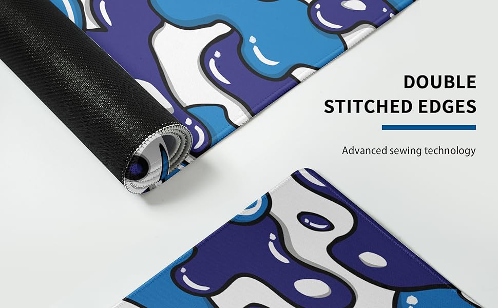 Navy Blue White Gaming Mouse Pad