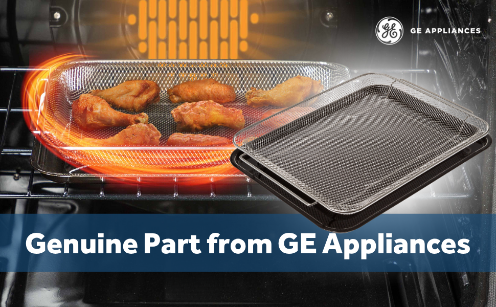 GE Appliances Air Fryer Basket and Tray Set Oven, 15x12 Inch, Oven Safe to 500°F, Dishwasher Safe