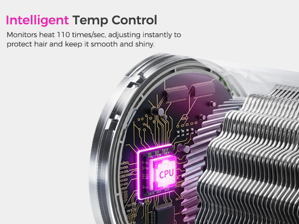 110x/sec smart temperature sensing – stops heat damage in real time, keeps hair silky and shiny.