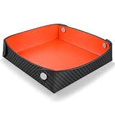 Leather Carbon Fiber Desktop Storage Tray, Decorative Catchall Organizer for Keys, Wallet, Watch,...