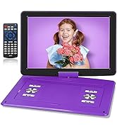 17.5" Portable DVD Player with 15.6" Large HD Screen, 6 Hours Rechargeable Battery, Support USB/S...