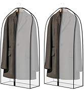 Zilink Breathable Garment Bags for Leather Coat 43” Suit Bags for Closet Storage Silky Suit Dust ...