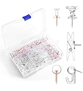 GOOLADA 240Pcs Clear Thumb Tacks,5 Style Thumbtacks, Clear Plastic Push Pins for Cork Board, Bull...