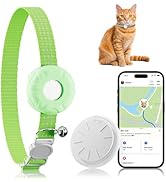 ZFSJTAG Cat Tracker, MINI GPS Tracker for Cats, No Monthly Fee Pet Tracker Compatible with Apple ...