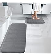 Yimobra Large Bath Mat Set, Soft 2 Pieces Memory Foam Bathroom Rugs, Water Absorption, Non Slip ,...