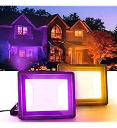 L LOHAS LED Orange and Purple Halloween Flood Light Outdoor, 2 Pack ???????? ????/?????? 50W Plug...