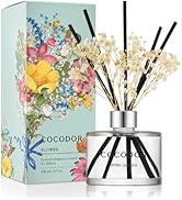 COCODOR Flower Reed Diffuser Set / 6.7oz / White Jasmine/Scent Diffuser with Sticks Home Fragranc...