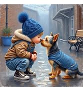 500 Piece Puzzles for Adults, Jigsaw Puzzles 500 Pieces for Adults, Cute Kid &amp; Yorkie Dog Kiss Pu...
