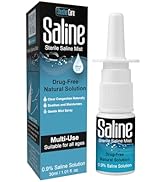 Saline Nasal Spray | 100% Pure Isotonic Solution | Moisturize &amp; Relieve Sinus Congestion | Safe f...