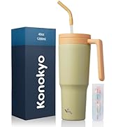 Konokyo Insulated Tumbler with Handle and Straw,40 OZ Vacuum Stainless Steel Water Bottle Travel ...