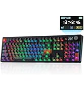 EPOMAKER TH108 V2 PRO Full Size Mechanical Keyboard with Screen&amp;Knob, 10000mAh, BT/2.4Ghz, Mac Mo...