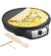Electric Crepe Maker, iSiLER Nonstick Electric Pancakes Maker Griddle, 12 inches Electric Crepe P...