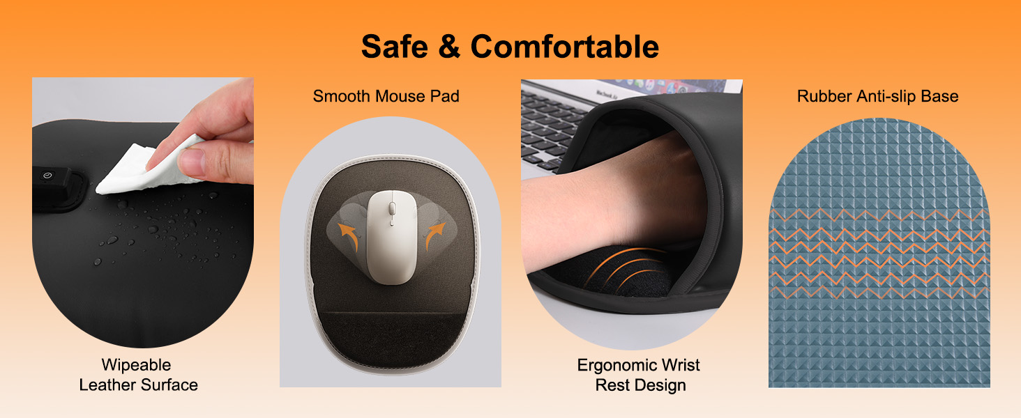 Nauttxon Heated Mouse Pad Hand Warmer - Dual-Sided Heating USB Heated Mouse Pad