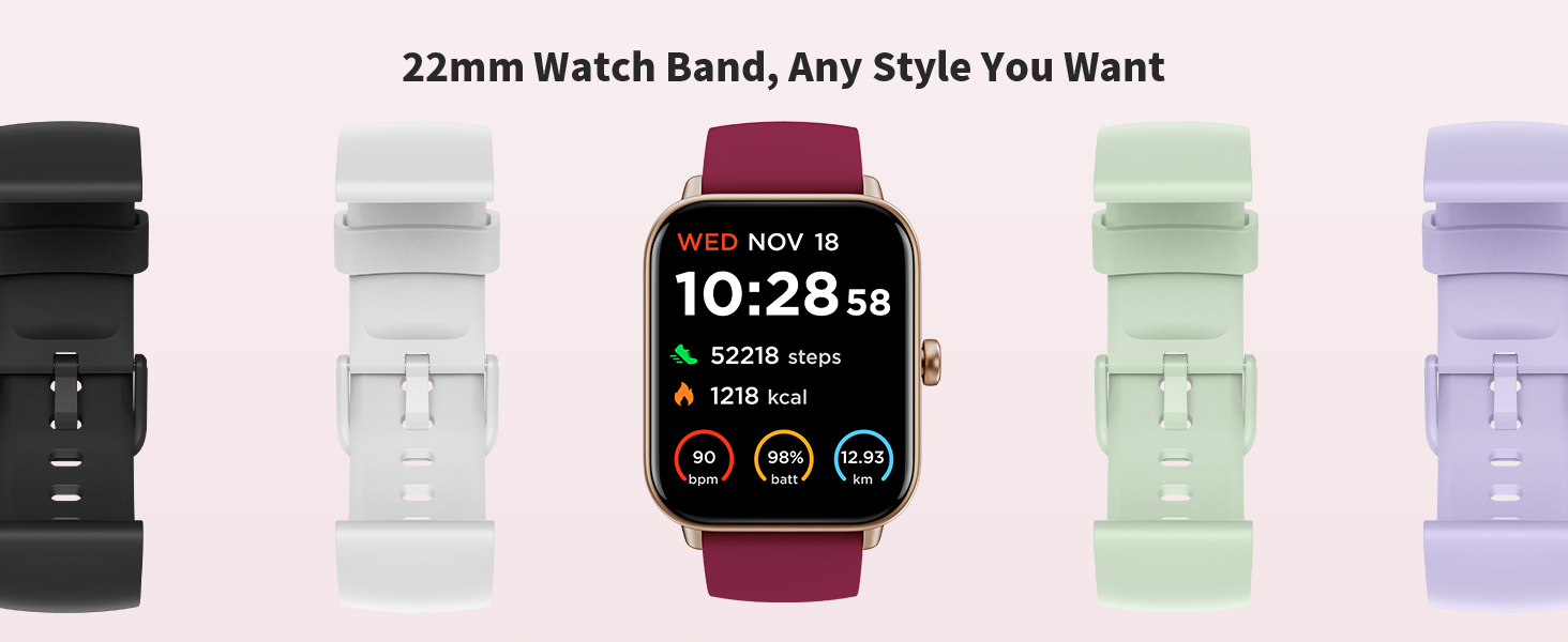 Pedometer, IP68 Waterproof Watches for Android iPhone, 101+ Sport Modes