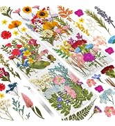 CONVELIFE Dried Flowers , 72pcs Natural Pressed Flowers and Leaves with Tweezers, Pressed Flowers...