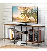 OYEAL TV Stand for 50 inch TV Rustic TV Stand for Bedroom with Storage Shelves, Small Entertainme...