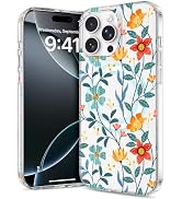 Jelanry Floral &amp; MagSafe Slim Clear Case for iPhone 16 Pro Max Women Girls | Kawaii Cute Flower P...