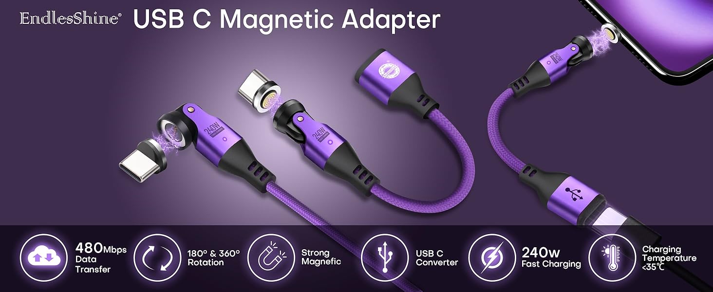 9PINS USB C to C Magnetic Adapter