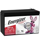 Energizer EN7-12, 12 Volt 7 Amp Hr, Long Lasting Sealed Lead Acid AGM Rechargeable Battery Ideal ...