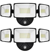 Onforu 60W LED Dusk to Dawn Outdoor Lighting, 2 Packs 6000LM Exterior Flood Lights, IP65 Waterpro...