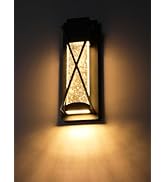 LEONLITE Integrated LED Wall Lights Outdoor, 10W Industrial Wall Sconce with Crystal Bubble Glass...