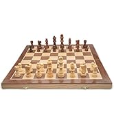 Nature’s Own Wooden Chess Set Board Game | Hand Crafted Pawns | King*2, Queen*2, Bishop*4, Knight...