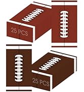 50 Pack Football Napkins Party Supplies - Rectangle Rugby Pattern Napkin Bulk, 3-Ply Brown Dispos...