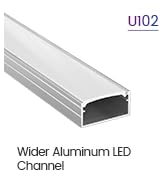 Muzata 6Pack 3.3FT/1M Wider LED Channel Silver Aluminum LED Strips Diffuser Channel with Milky Wh...